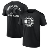 Boston Bruins Personalized Name & Number Monochrome T-Shirt - Black - NHL