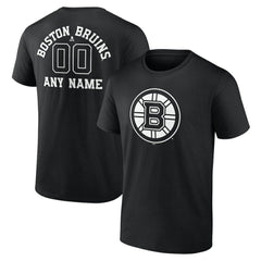Boston Bruins Personalized Name & Number Monochrome T-Shirt - Black - NHL