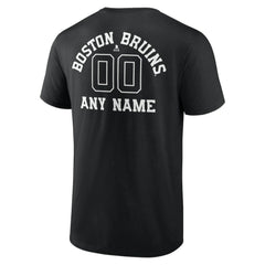 Boston Bruins Personalized Name & Number Monochrome T-Shirt - Black - NHL