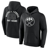 Buffalo Sabres Personalized Name & Number Monochrome Pullover Hoodie - Black - NHL
