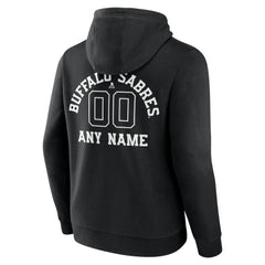 Buffalo Sabres Personalized Name & Number Monochrome Pullover Hoodie - Black - NHL