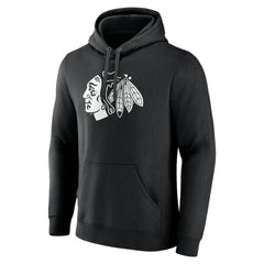 Chicago Blackhawks Personalized Name & Number Monochrome Pullover Hoodie - Black - NHL
