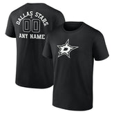 Dallas Stars Personalized Name & Number Monochrome T-Shirt - Black - NHL