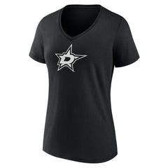 Dallas Stars Women's Personalized Name & Number Monochrome V-Neck T-Shirt - Black - NHL