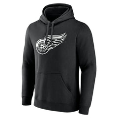 Detroit Red Wings Personalized Name & Number Monochrome Pullover Hoodie - Black - NHL