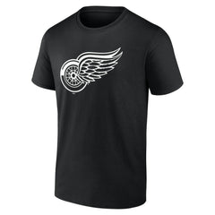 Detroit Red Wings Personalized Name & Number Monochrome T-Shirt - Black - NHL