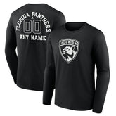 Florida Panthers Personalized Name & Number Monochrome Long Sleeve T-Shirt - Black - NHL
