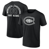 Montreal Canadiens Personalized Name & Number Monochrome T-Shirt - Black - NHL