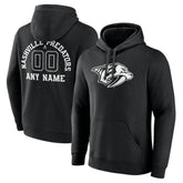 Nashville Predators Personalized Name & Number Monochrome Pullover Hoodie - Black - NHL