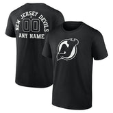 New Jersey Devils Personalized Name & Number Monochrome T-Shirt - Black - NHL