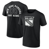 New York Rangers Personalized Name & Number Monochrome T-Shirt - Black - NHL