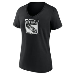 New York Rangers Women's Personalized Name & Number Monochrome V-Neck T-Shirt - Black - NHL