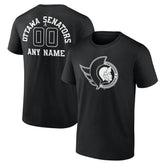 Ottawa Senators Personalized Name & Number Monochrome T-Shirt - Black - NHL