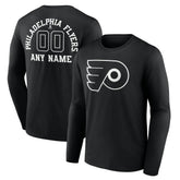 Philadelphia Flyers Personalized Name & Number Monochrome Long Sleeve T-Shirt - Black - NHL