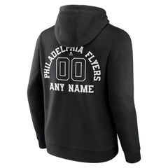 Philadelphia Flyers Personalized Name & Number Monochrome Pullover Hoodie - Black - NHL