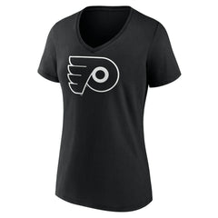 Philadelphia Flyers Women's Personalized Name & Number Monochrome V-Neck T-Shirt - Black - NHL