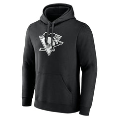 Pittsburgh Penguins Personalized Name & Number Monochrome Pullover Hoodie - Black - NHL