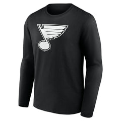 St. Louis Blues Personalized Name & Number Monochrome Long Sleeve T-Shirt - Black - NHL