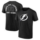Tampa Bay Lightning Personalized Name & Number Monochrome T-Shirt - Black - NHL