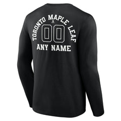 Toronto Maple Leafs Personalized Name & Number Monochrome Long Sleeve T-Shirt - Black - NHL