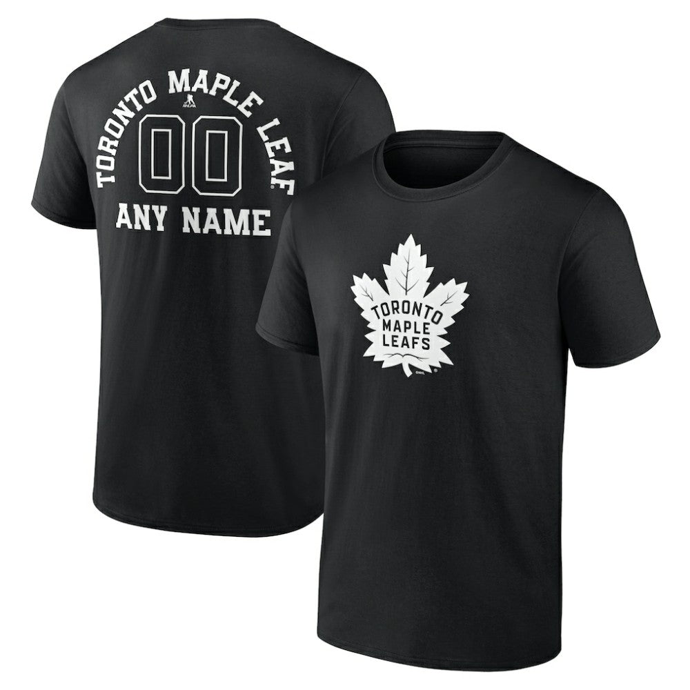 Toronto Maple Leafs Personalized Name & Number Monochrome T-Shirt - Black - NHL