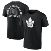 Toronto Maple Leafs Personalized Name & Number Monochrome T-Shirt - Black - NHL