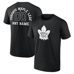 Toronto Maple Leafs Personalized Name & Number Monochrome T-Shirt - Black - NHL