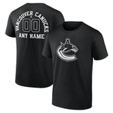 Vancouver Canucks Personalized Name & Number Monochrome T-Shirt - Black - NHL