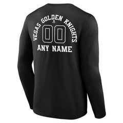 Vegas Golden Knights Personalized Name & Number Monochrome Long Sleeve T-Shirt - Black - NHL