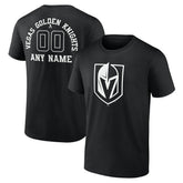 Vegas Golden Knights Personalized Name & Number Monochrome T-Shirt - Black - NHL
