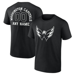 Washington Capitals Personalized Name & Number Monochrome T-Shirt - Black - NHL