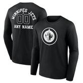 Winnipeg Jets Personalized Name & Number Monochrome Long Sleeve T-Shirt - Black - NHL