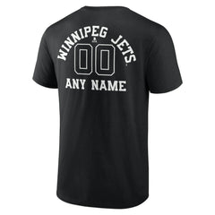 Winnipeg Jets Personalized Name & Number Monochrome T-Shirt - Black - NHL