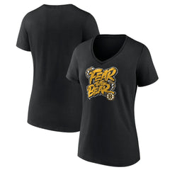 Boston Bruins Women's Native V-Neck T-Shirt - Black - NHL