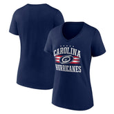 Carolina Hurricanes Women's Americana Team V-Neck T-Shirt - Navy - NHL