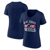 New Jersey Devils Women's Americana Team V-Neck T-Shirt - Navy - NHL