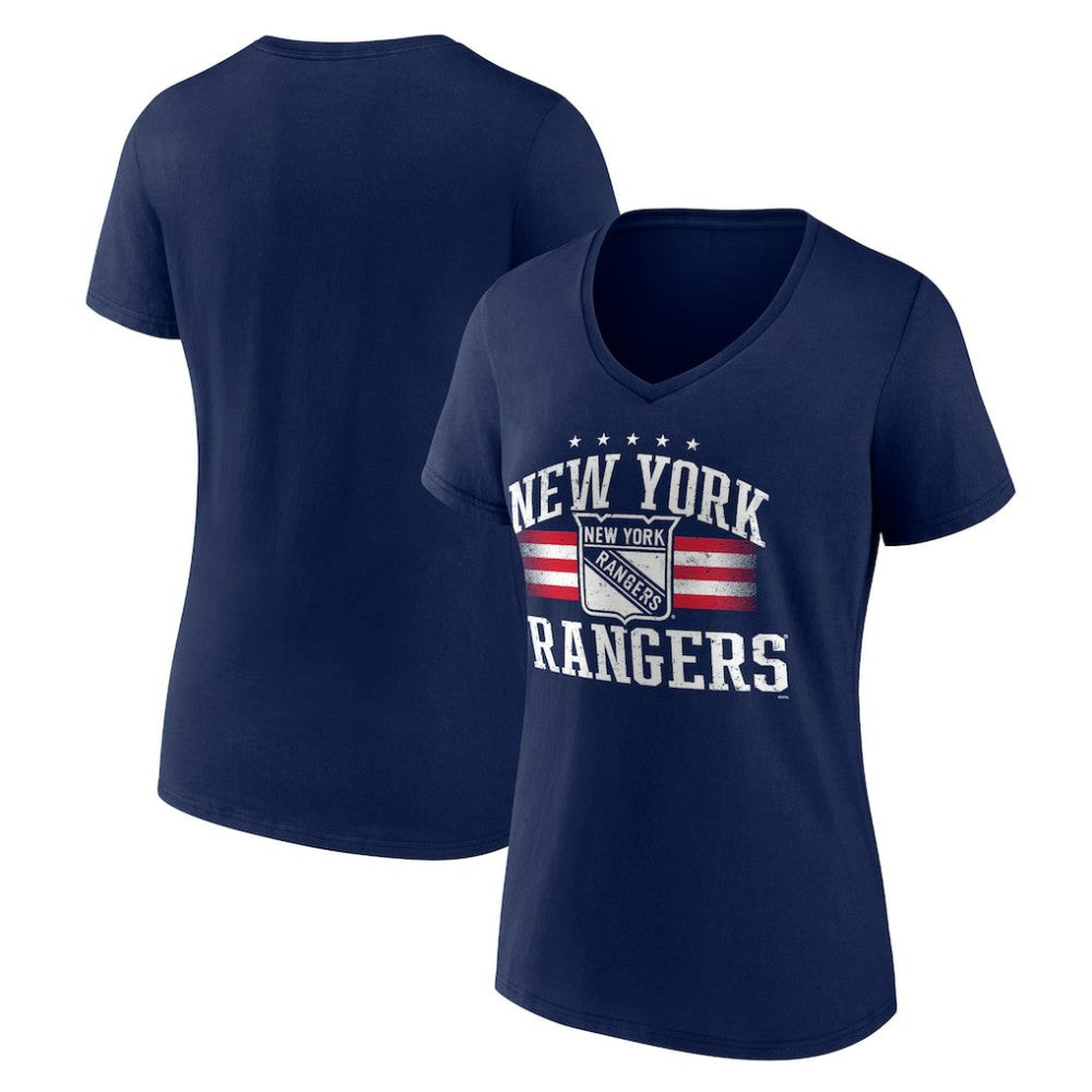 New York Rangers Women's Americana Team V-Neck T-Shirt - Navy - NHL