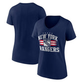 New York Rangers Women's Americana Team V-Neck T-Shirt - Navy - NHL