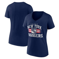 New York Rangers Women's Americana Team V-Neck T-Shirt - Navy - NHL