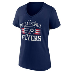 Philadelphia Flyers Women's Americana Team V-Neck T-Shirt - Navy - NHL
