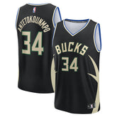 Giannis Antetokounmpo Milwaukee Bucks Fast Break Replica Player Jersey Statement Edition Black - NBA