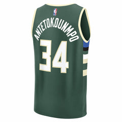 Giannis Antetokounmpo Milwaukee Bucks Youth Fast Break Replica Player Jersey Icon Edition Hunter Green - NBA