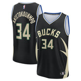 Giannis Antetokounmpo Milwaukee Bucks Youth Fast Break Replica Player Jersey Statement Edition Black - NBA