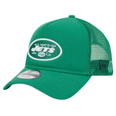 New York Jets New Era 9FORTY A-Frame Trucker Adjustable Hat Green | NFL