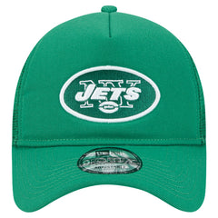New York Jets New Era 9FORTY A-Frame Trucker Adjustable Hat Green | NFL