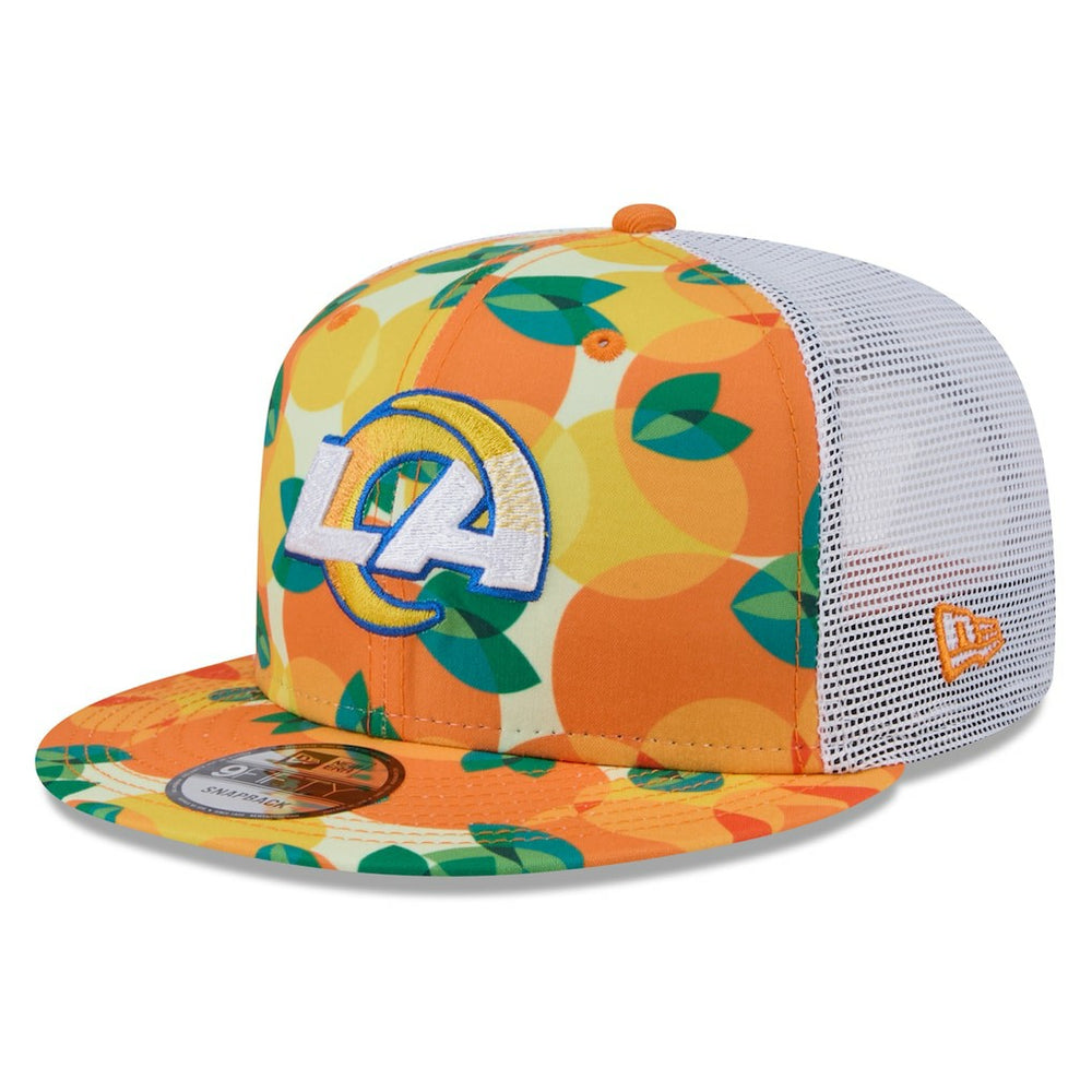 Los Angeles Rams New Era Citrus 9FIFTY Trucker Snapback Hat Orange | NFL
