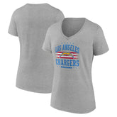 Los Angeles Chargers Women's Americana Team V-Neck T-Shirt Gray | NFL