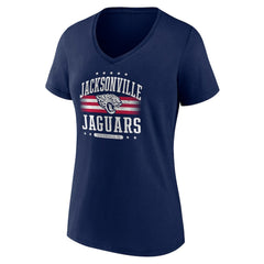 Jacksonville Jaguars Women's Americana Team V-Neck T-Shirt Navy | NFL