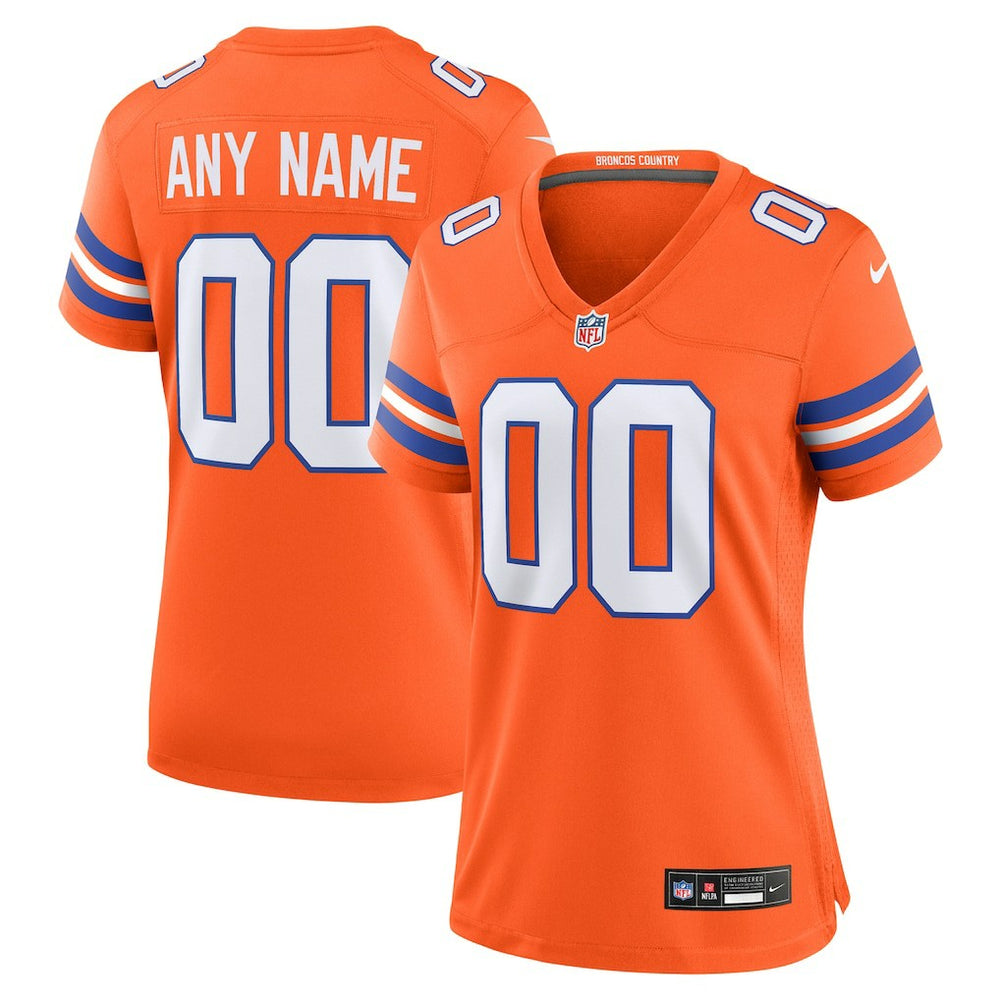 Denver Broncos Women's Mile High Collection 1977 Throwback Custom Game Jersey Orange | Nike for Sale