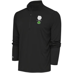 Boston Celtics Antigua Shamrock Tribute Quarter-Zip Pullover Top Charcoal - NBA